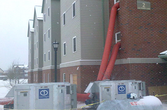 multiple desiccant dehumidifiers at work